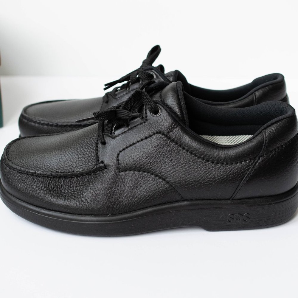 SAS Bout Time Black Leather Shoes, NEW, Size11.5 WW, Soft and Comfortable - Picture 11 of 13